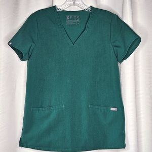 FIGS v-neck green scrub top size XS